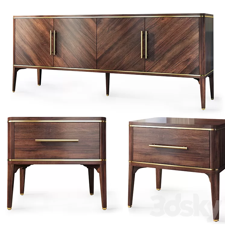 Chest of drawers Raum. Nightstand sideboard by Enza Home 3D Model