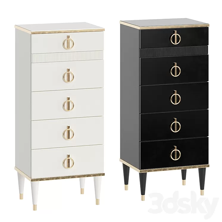 Chest of drawers Rimini Solo narrow with bar 3D Model