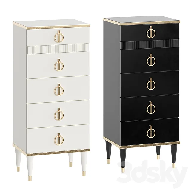 Chest of drawers Rimini Solo narrow with bar 3D Model