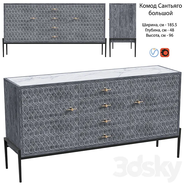 Chest of drawers Santiago large 3D Model