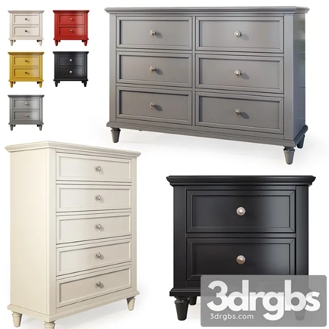 Chest of drawers sideboard and bedside table rae. dresser nightstand by three posts 2 3D Model Free