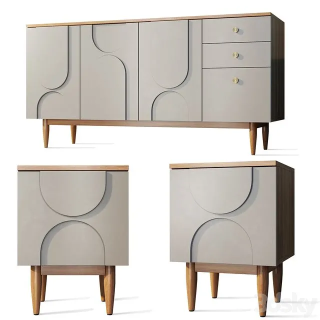 Chest of drawers sideboard bedside table Arka Etagerca Shelf 3D Model