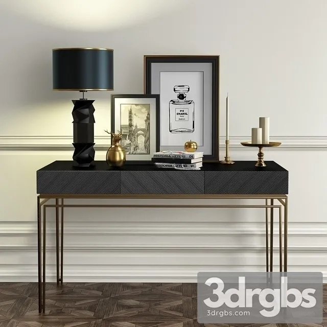Chest Of Drawers With Decorative Table 3D Model Free