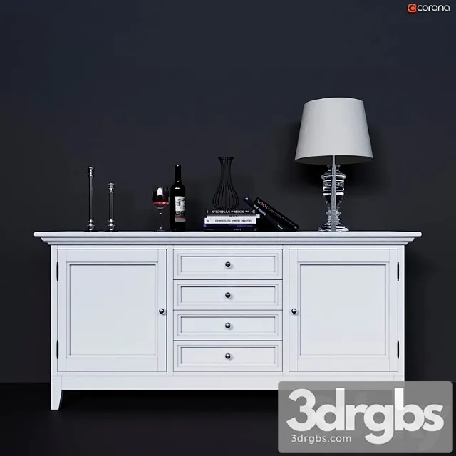 Chest of drawers with facades and drawers in the center dantone home 2 3D Model Free