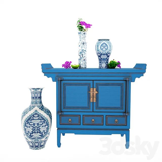 Chest of drawers with legs Mati - Guychu. The Qing Dynasty. 3DModel