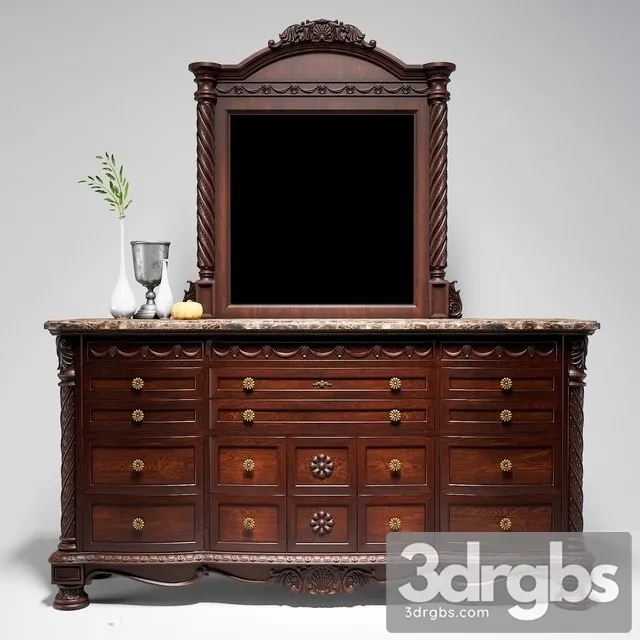 Chest Of Drawers With Mirror North Shore 3D Model Free