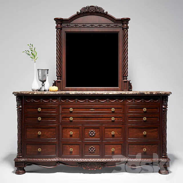 Chest of drawers with mirror North Shore 3D Model