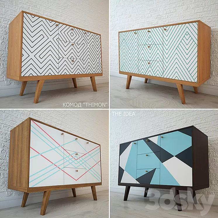 CHEST "THIMON" in four versions 3D Model