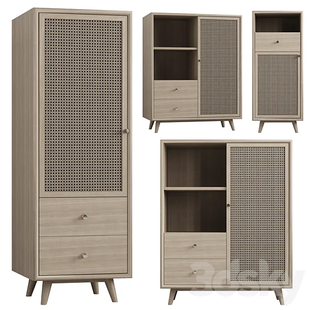 Chest Wood Rattan 3DModel