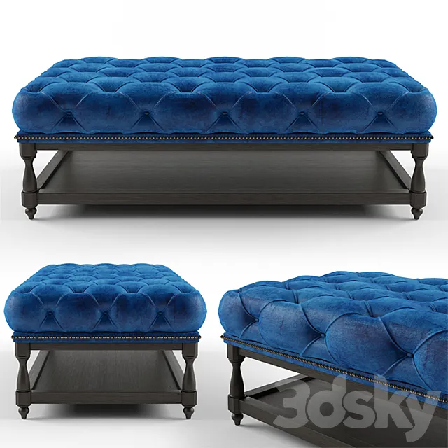chesterfield ottoman coffee table 3DModel