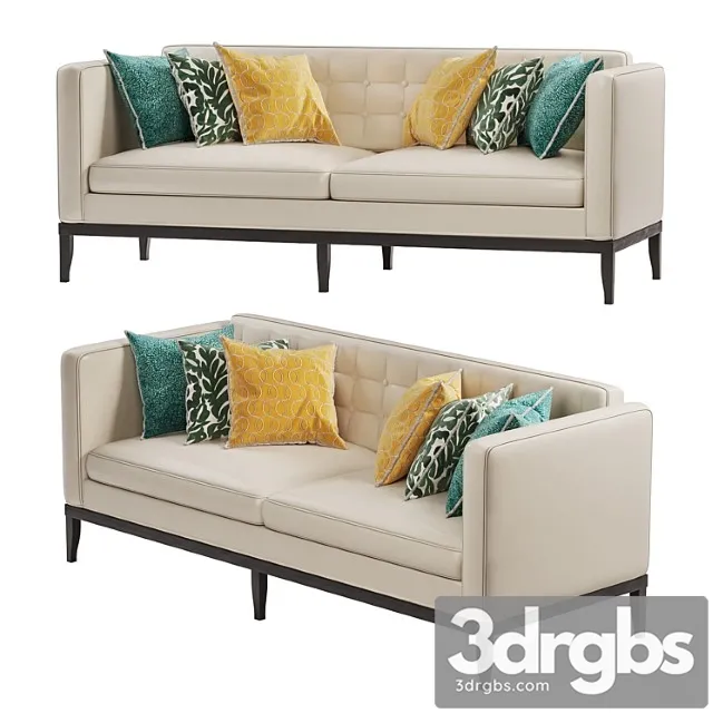 Chesterfield sleeper sofa modern gray leather old school s 2 3D Model Free