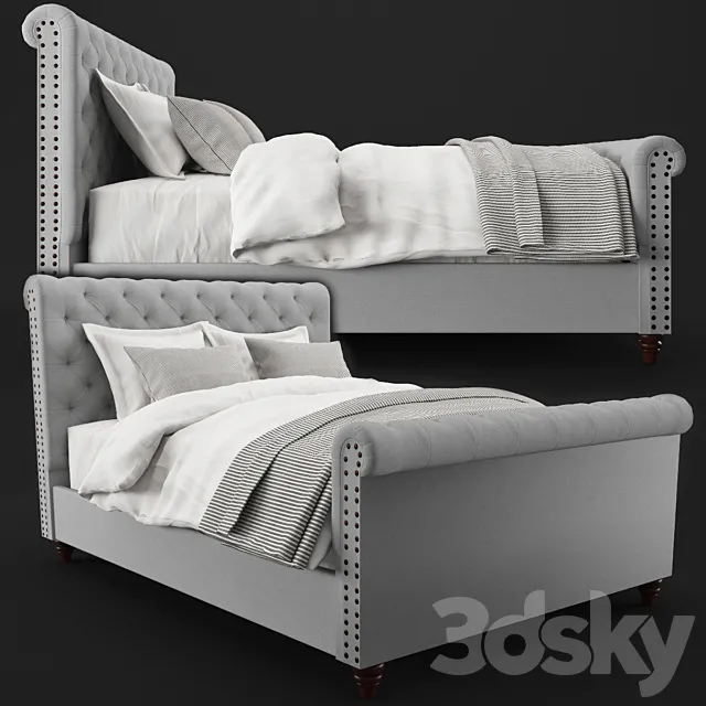 Chesterfield Tufted Upholstered Bed With Footboard Free Download