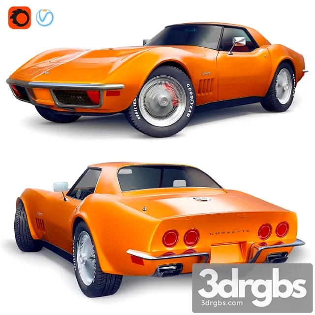 Chevrolet 1968 corvette stingray 3D Model Free