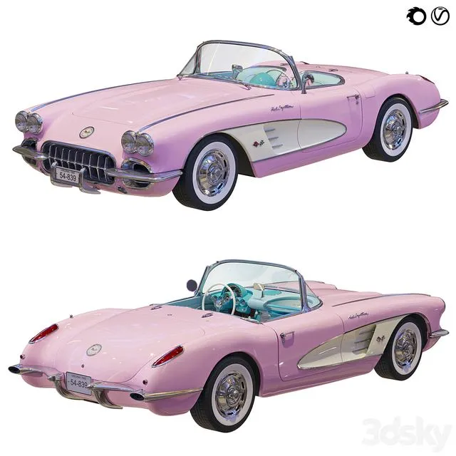 Chevrolet Corvette Coupe 1960 3D Model