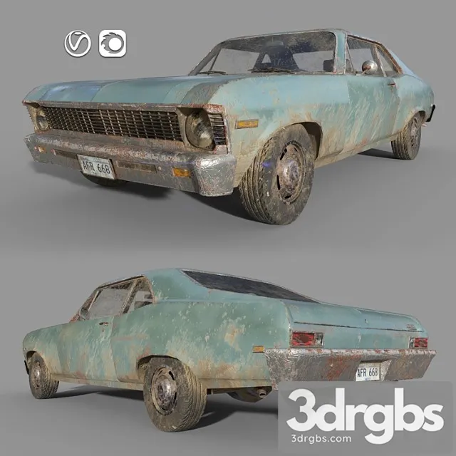 Chevrolet Nova 1969 Low Poly 1 3D Model Free