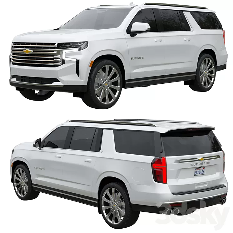 Chevrolet Suburban 2021 3D Model Free