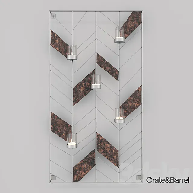 Chevron Metal Wall Candle Holder 3DModel