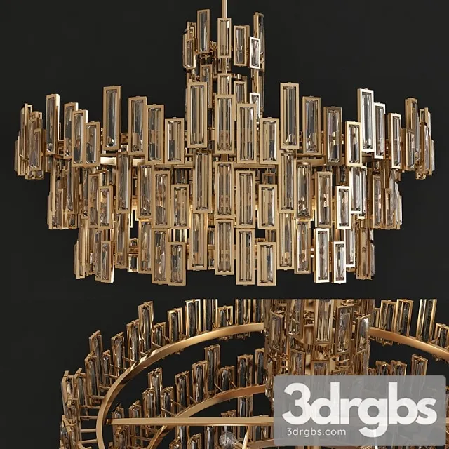 Chic gold chandelier modern metropolitan 3D Model Free