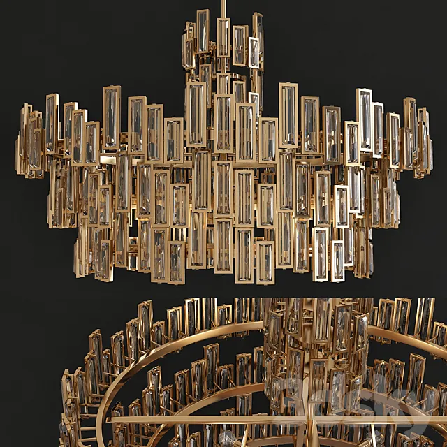 Chic Gold Chandelier Modern Metropolitan 3DModel