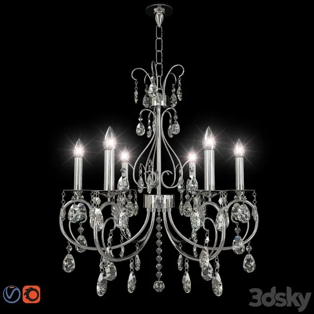 Chic Nouveau 6 Light Chandelier 3D Model