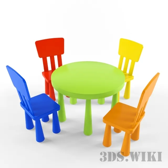 child-room - Baby chairs and table IKEA 3D Model