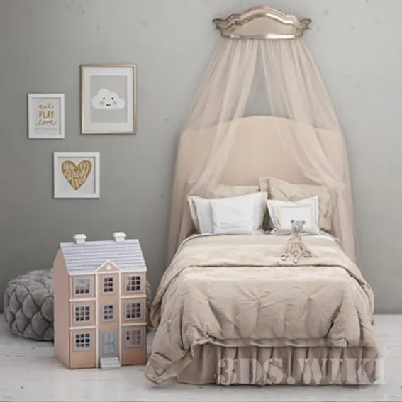 child-room - Bed MoniqueLhuillier 3D Model