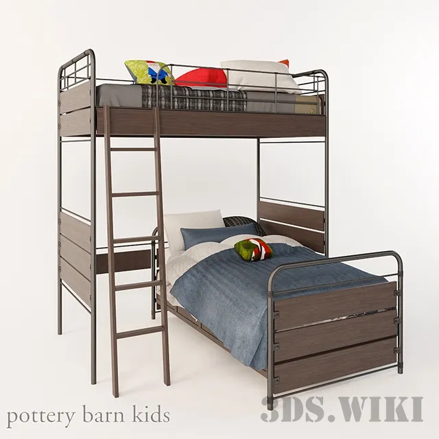 child-room - Bunk bed Owen Pottery Barn kids 3D Model