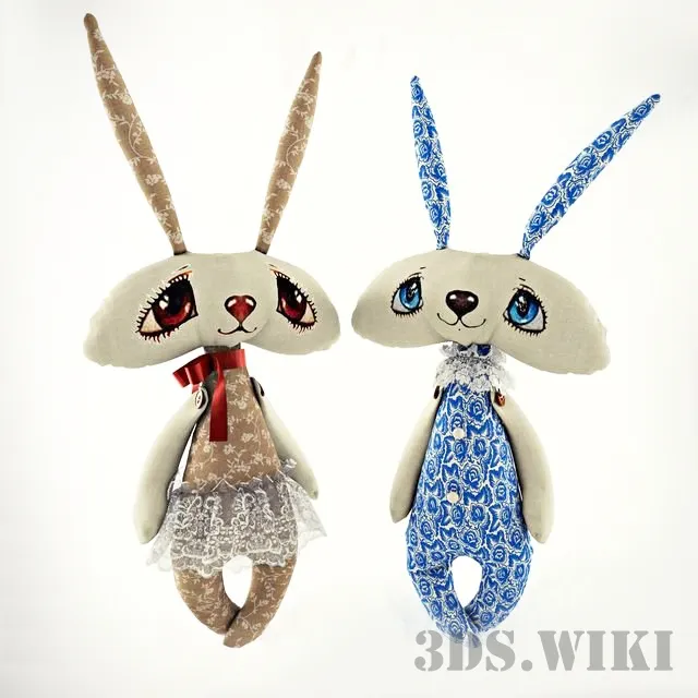 child-room - Bunny soft toys 3D Model