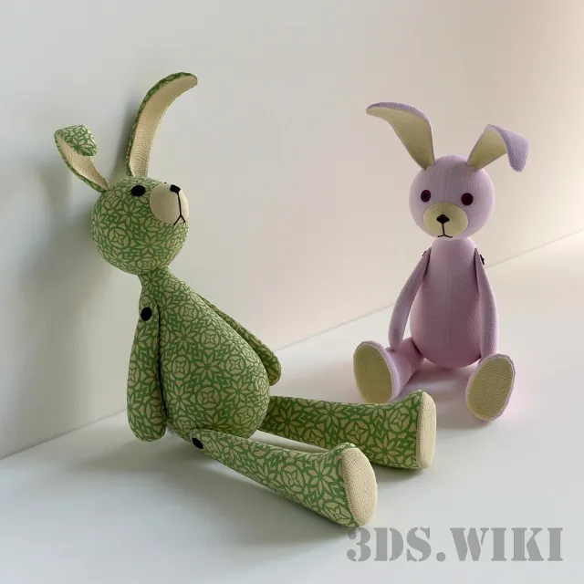 child-room - Bunny stuffed toys 3D Model