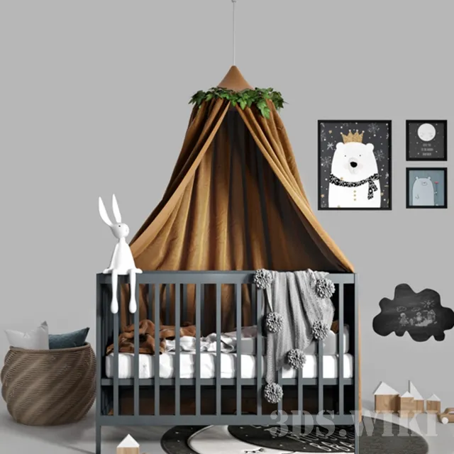 child-room - Canopy bed 3D Model