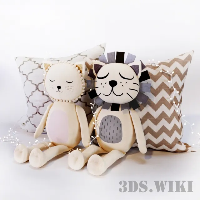 child-room - Cat and Lion toy by Emily & Meritt 3D Model