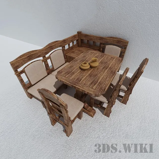 child-room - Chic table and chairs 3D Model
