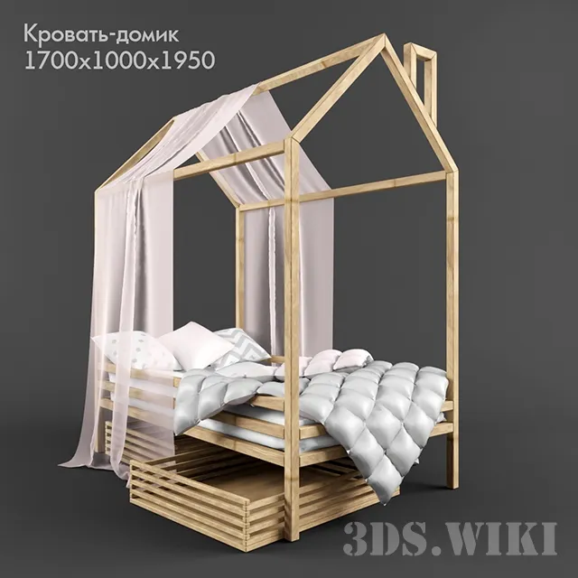 child-room - Children's bed-house 3D Model