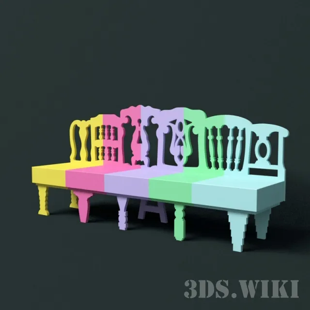 child-room - Children's bench 3D Model
