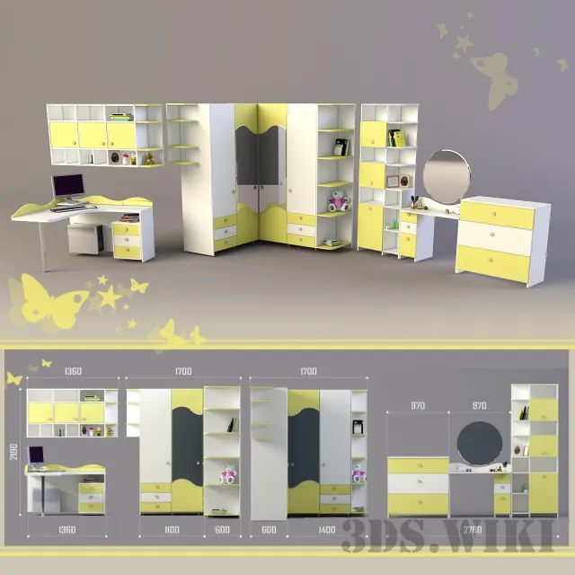 child-room - Children's furniture 3D Model