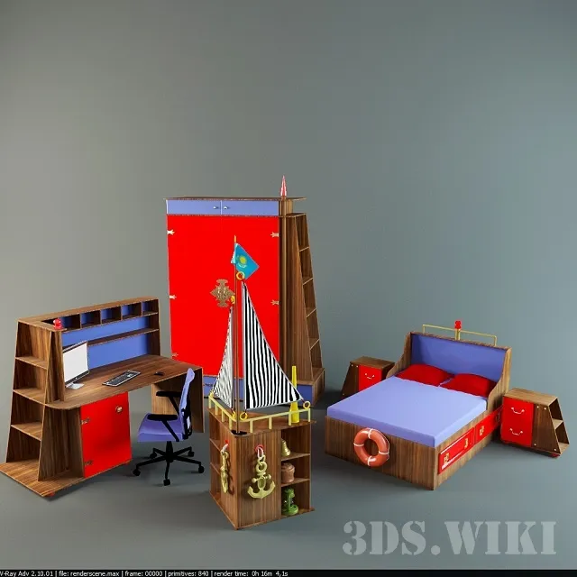 child-room - Children's furniture collection KORSAN 3D Model