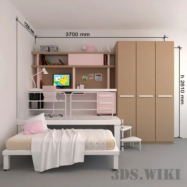 child-room - Children's furniture from Tumidei factory 3D Model