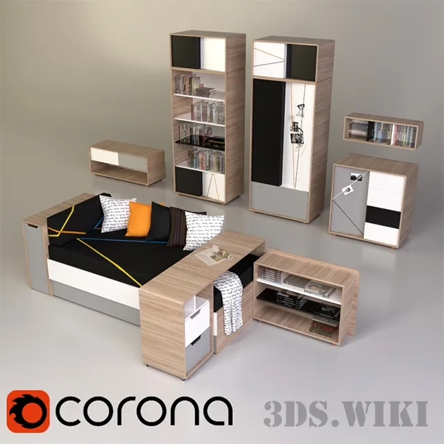 child-room - Children's furniture from Vox by Evolve 3D Model