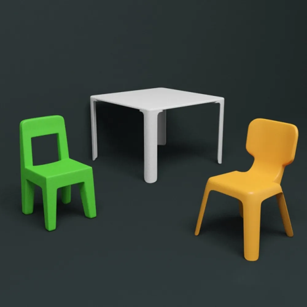child-room - Children's table and chairs Magis Me Too 3D Model