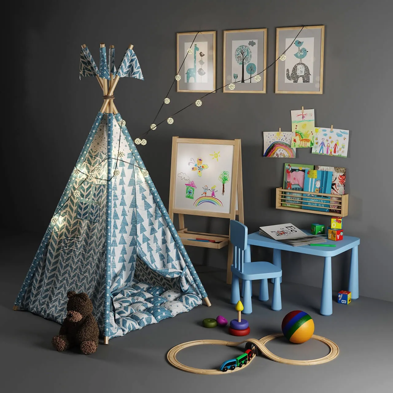 child-room - Children's tent-tepee 3D Model