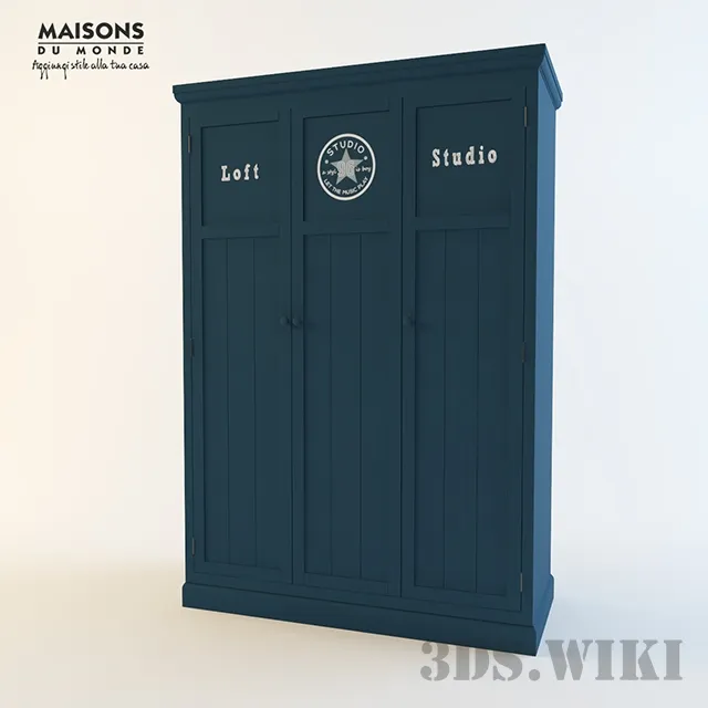 child-room - Children's wardrobe Maisons du Monde Newport 3D Model