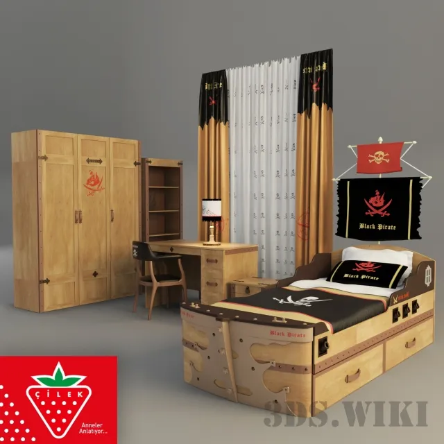 child-room - Cilek Black Pirate 3D Model