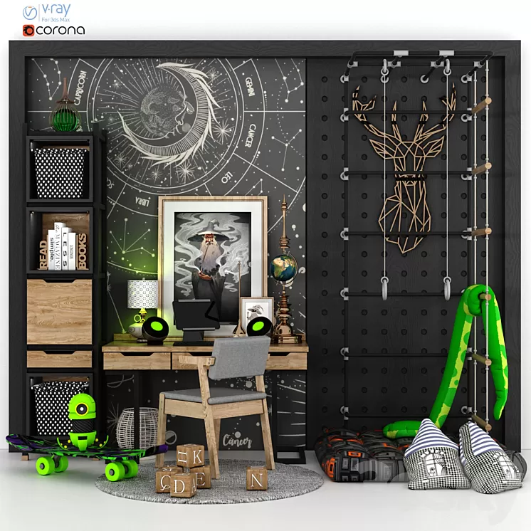 child room decor 3D Model Free