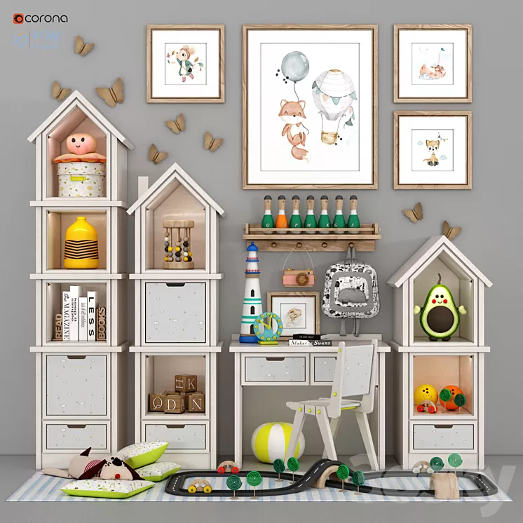 child room decor 3D Model Free