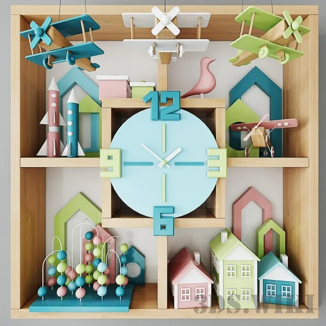 child-room - Decorative set of children's toys 3D Model
