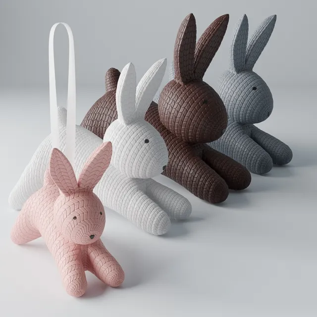 child-room - Decorative set of rabbits 3D Model