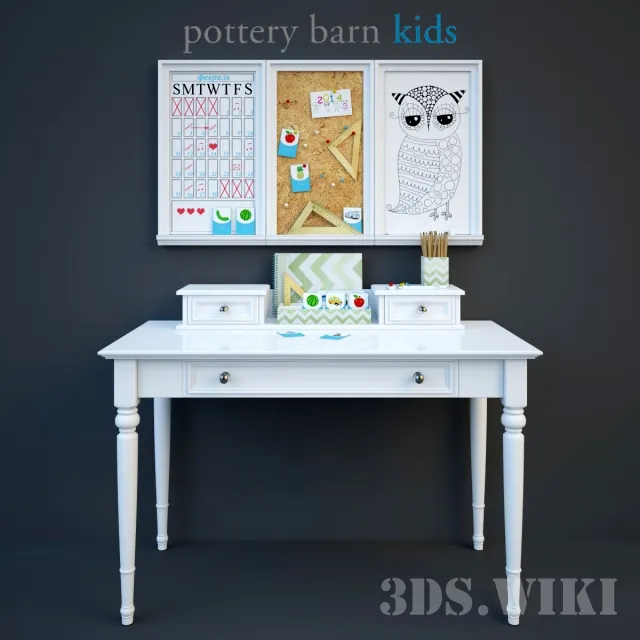 child-room - Desk Chelsea Classic Pottery Barn 3D Model
