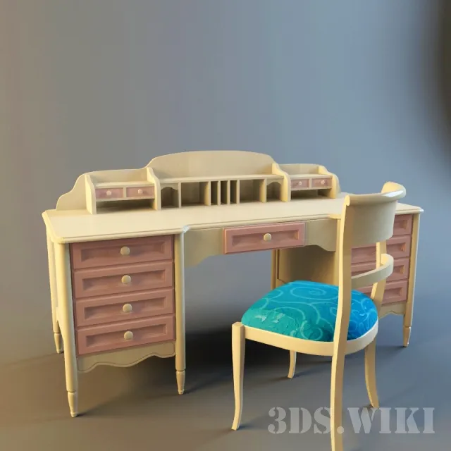 child-room - Forni Mobili table and chair 3D Model