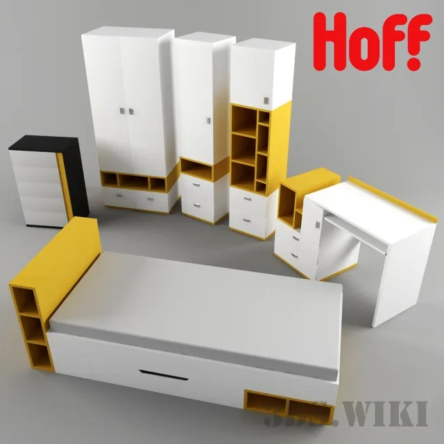 child-room - Furniture from the Mobi series as well as a children's chest of drawers Graphic 3D Model