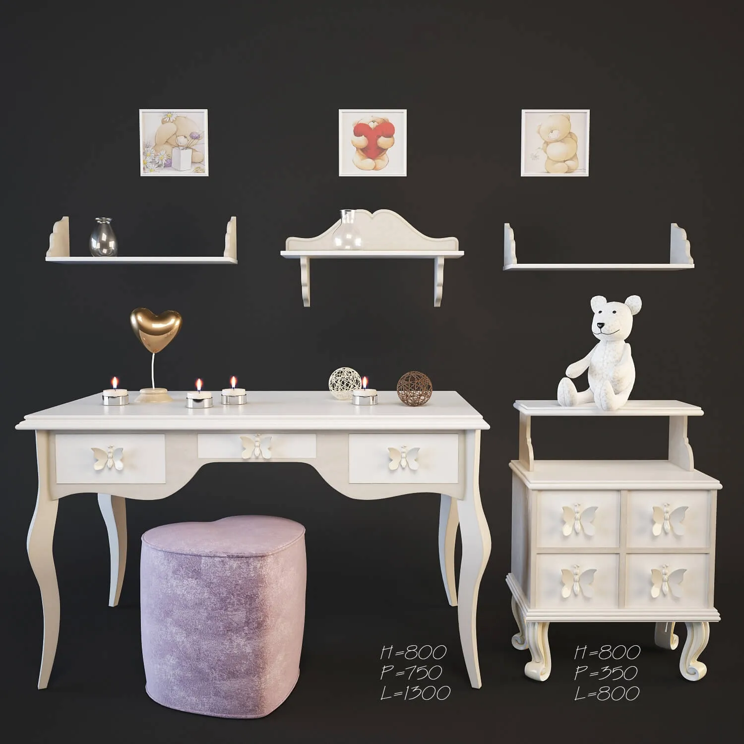 child-room - Furniture in the nursery 5 3D Model